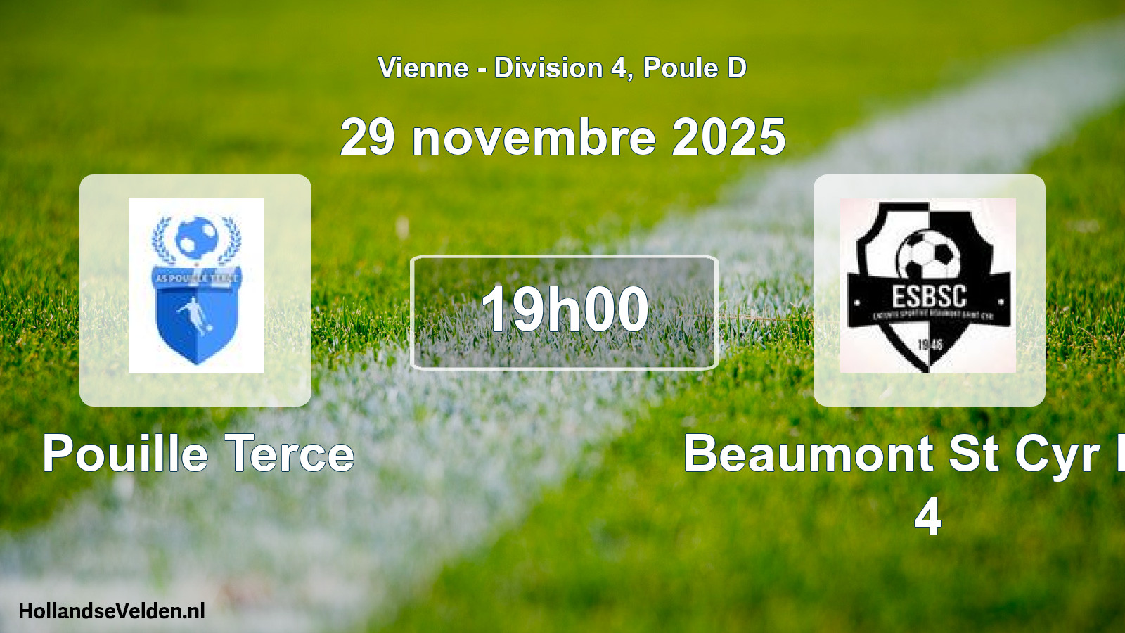 Geplande wedstrijd: Pouille Terce - Beaumont St Cyr Es 4 (29 novembre 2025)