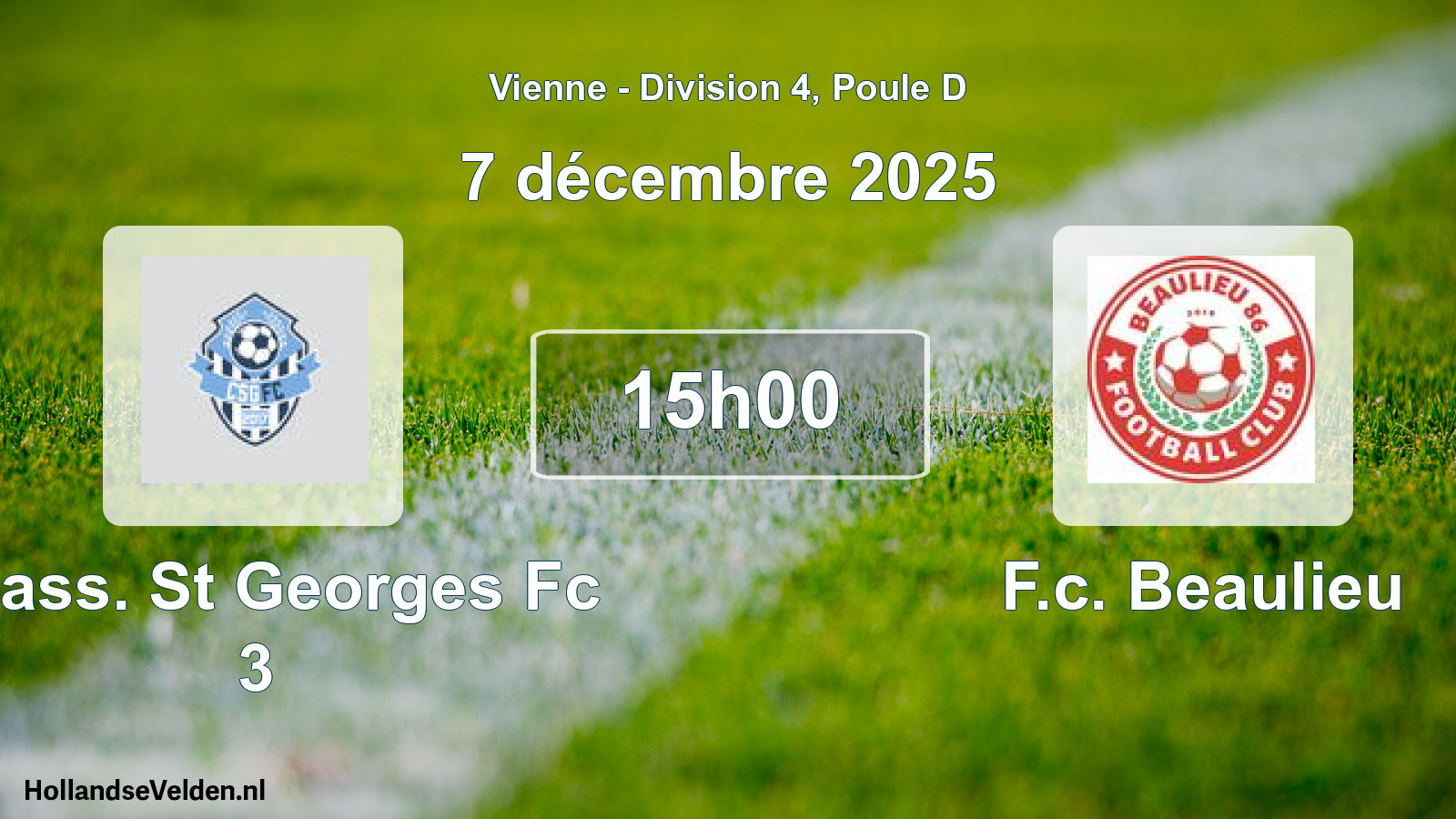 Geplande wedstrijd: Chass. St Georges Fc 3 - F.c. Beaulieu (7 december 2025)