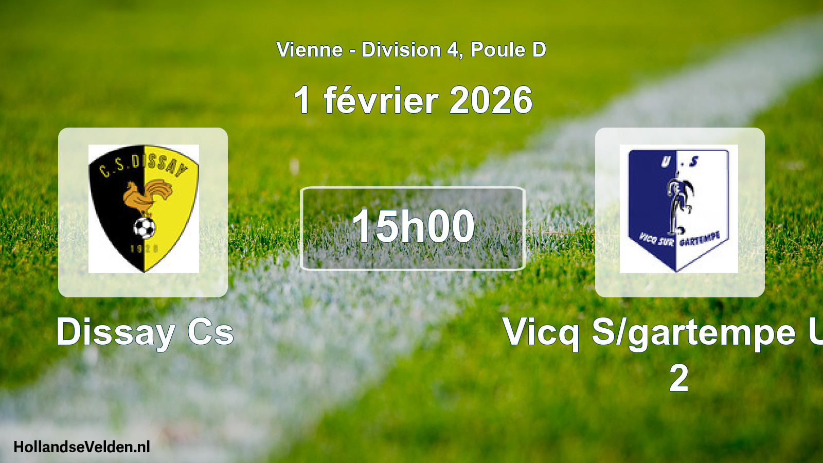 Geplande wedstrijd: Dissay Cs - Vicq S/gartempe Us 2 (1 février 2026)