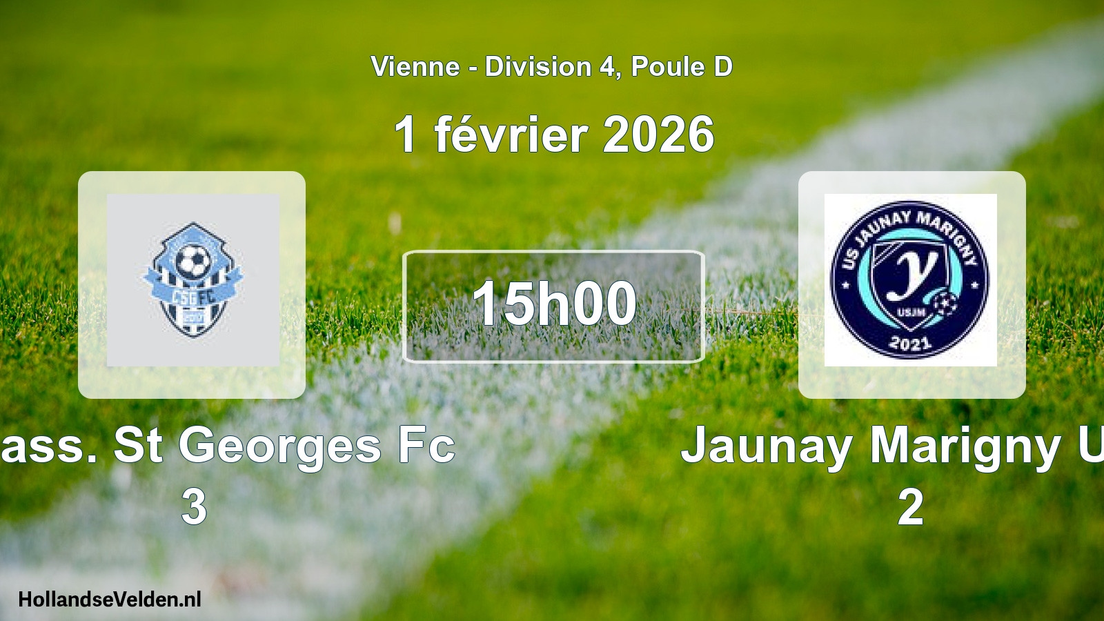 Geplande wedstrijd: Chass. St Georges Fc 3 - Jaunay Marigny Us 2 (1 février 2026)