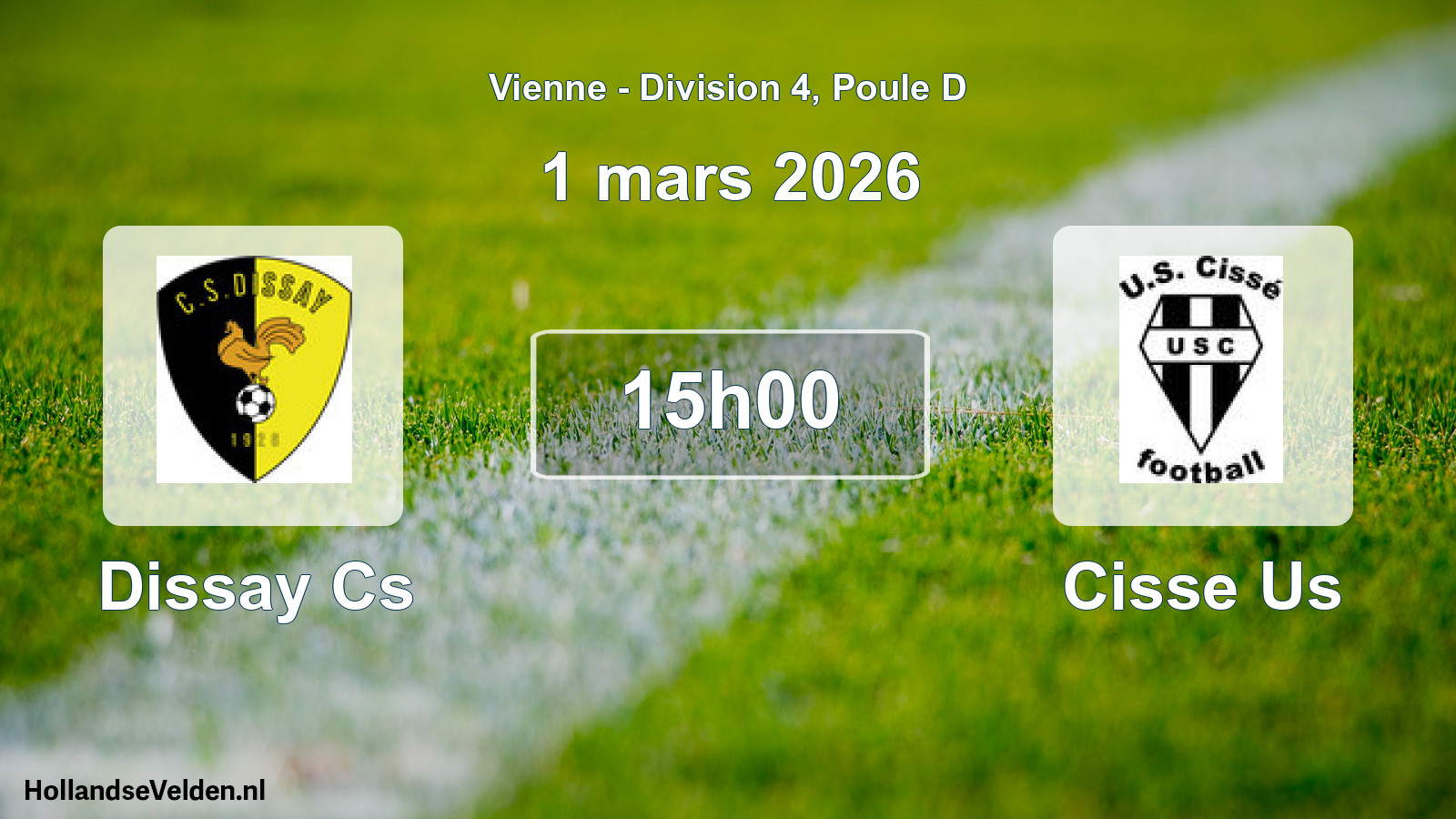 Geplande wedstrijd: Dissay Cs - Cisse Us (1 mars 2026)