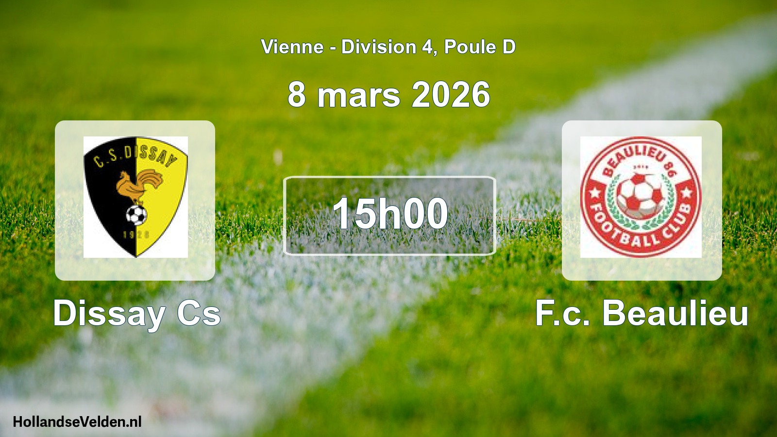 Geplande wedstrijd: Dissay Cs - F.c. Beaulieu (8 mars 2026)