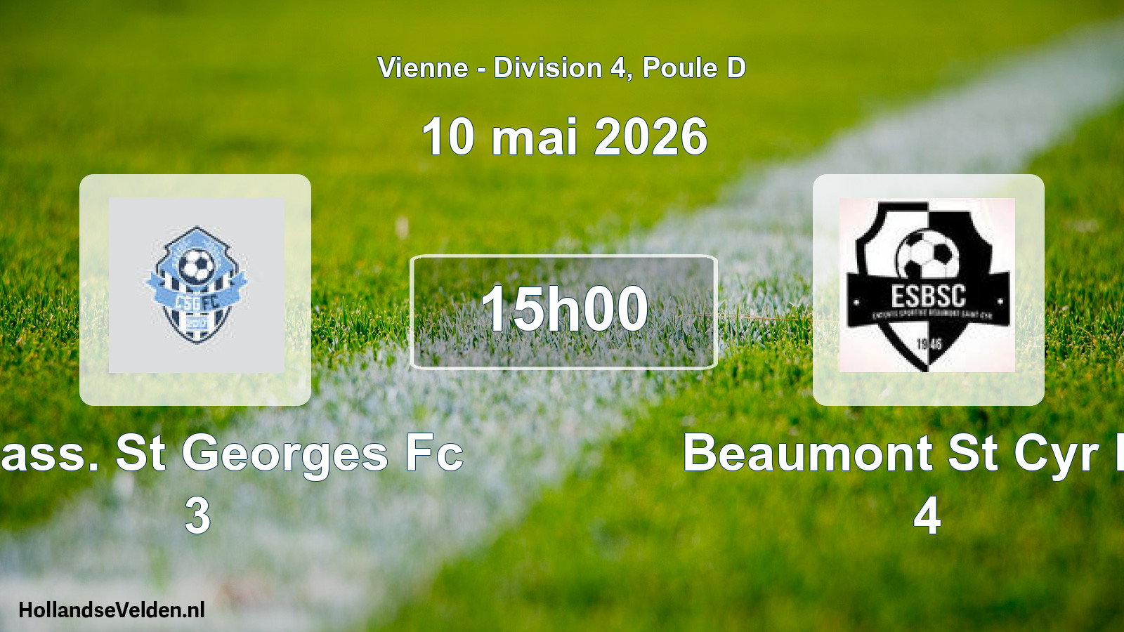 Geplande wedstrijd: Chass. St Georges Fc 3 - Beaumont St Cyr Es 4 (10 mai 2026)