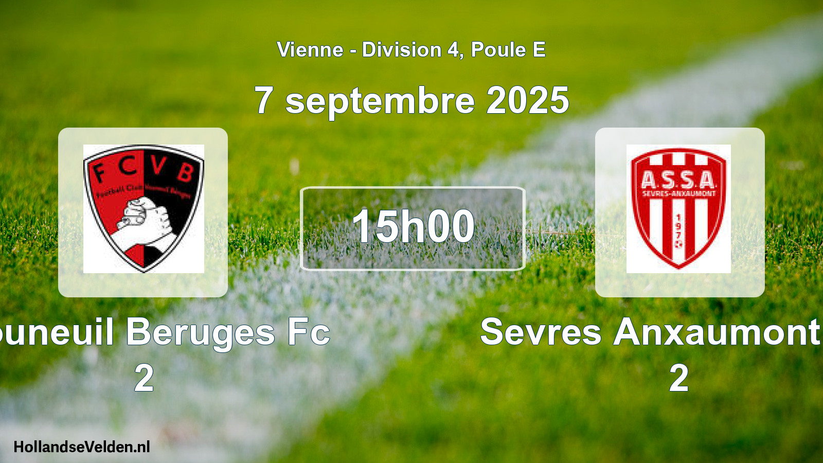 Geplande wedstrijd: Vouneuil Beruges Fc 2 - Sevres Anxaumont As 2 (7 september 2025)