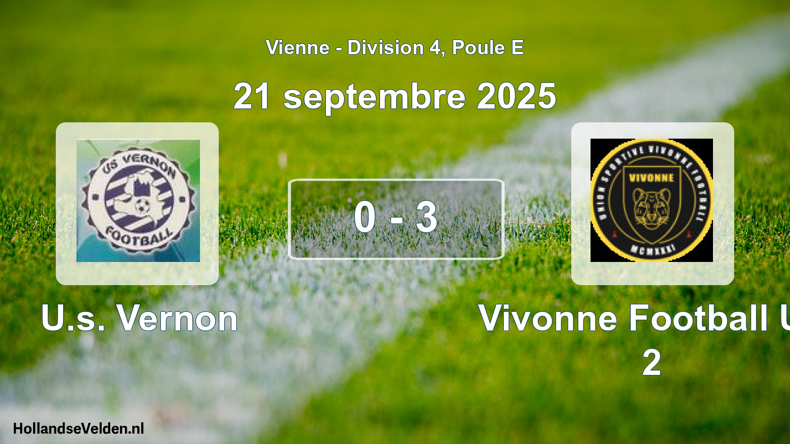 Gespeelde wedstrijd: U.s. Vernon - Vivonne Football Us 2 0 - 3 (21 septembre 2025)