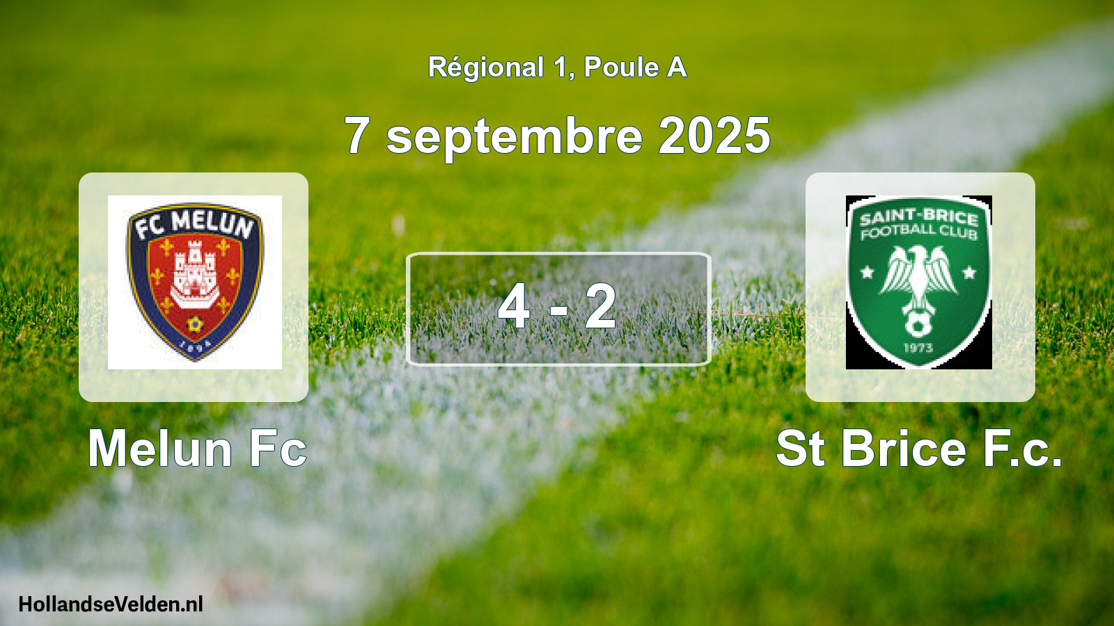 Total number of matches played: Melun Fc - St Brice F.c. 4 - 2 (7 September 2025)