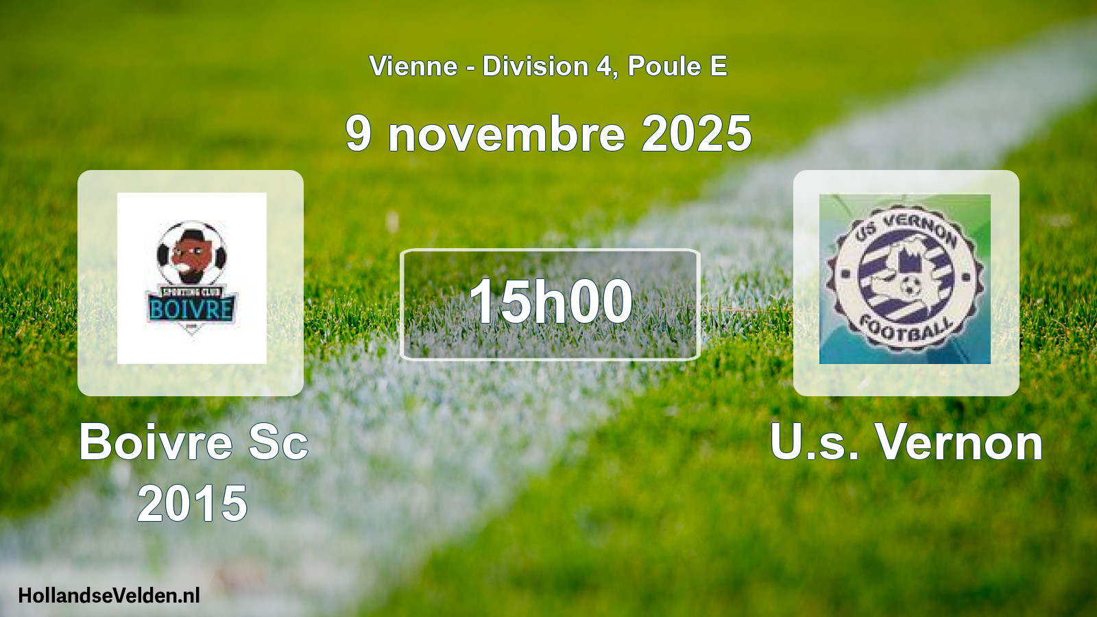 Scheduled Match: Boivre Sc 2015 - U.s. Vernon (9 November 2025)