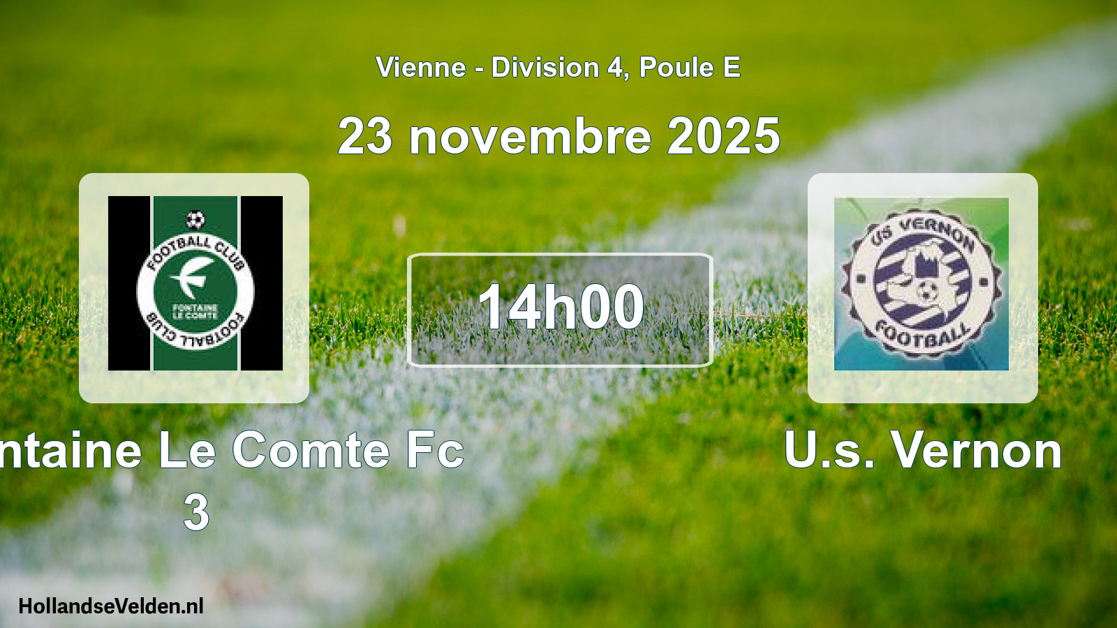 Geplande wedstrijd: Fontaine Le Comte Fc 3 - U.s. Vernon (23 novembre 2025)