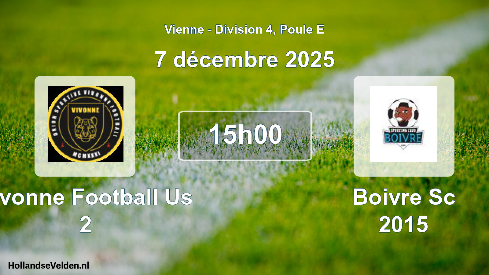 Geplande wedstrijd: Vivonne Football Us 2 - Boivre Sc 2015 (7 décembre 2025)