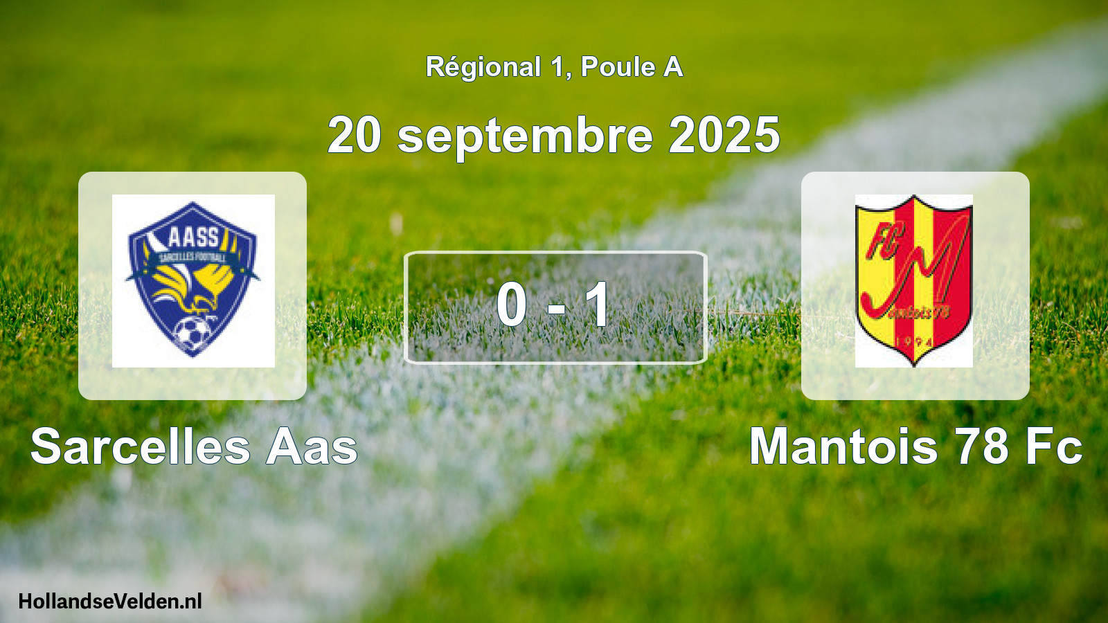 Gespeelde wedstrijd: Sarcelles Aas - Mantois 78 Fc 0 - 1 (20 september 2025)