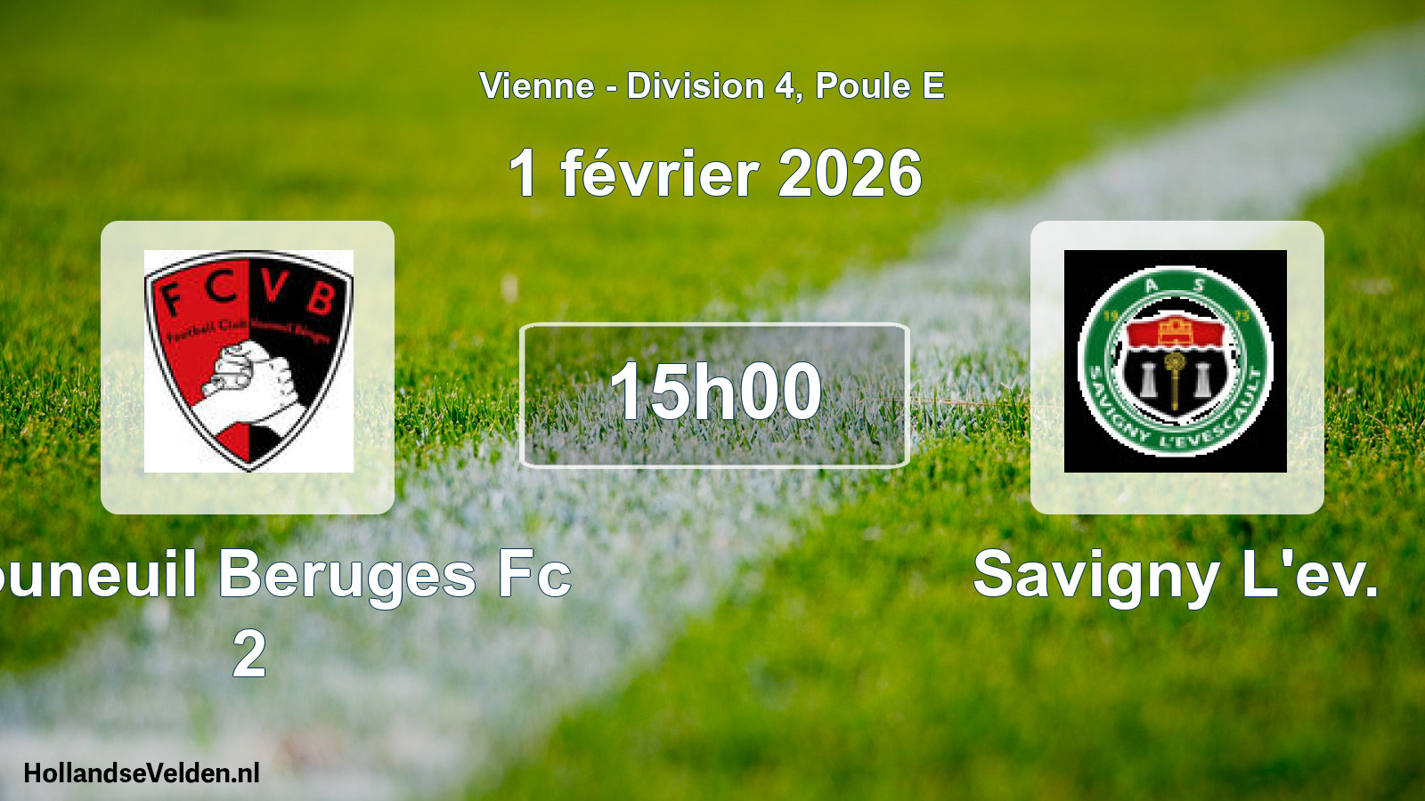 Geplande wedstrijd: Vouneuil Beruges Fc 2 - Savigny L'ev. (1 février 2026)