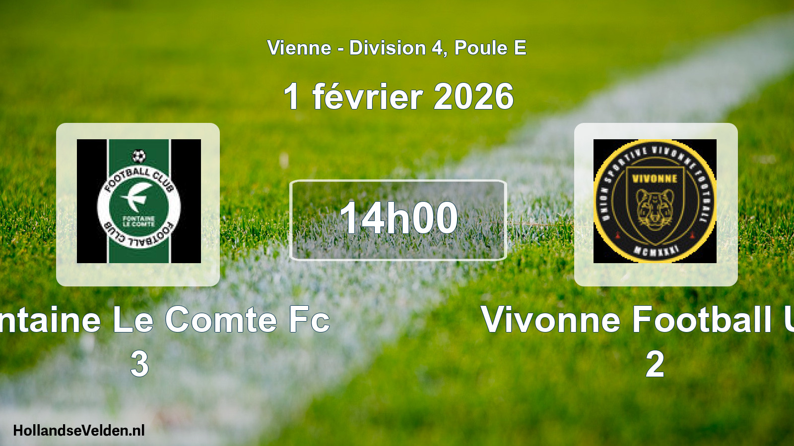Geplande wedstrijd: Fontaine Le Comte Fc 3 - Vivonne Football Us 2 (1 février 2026)