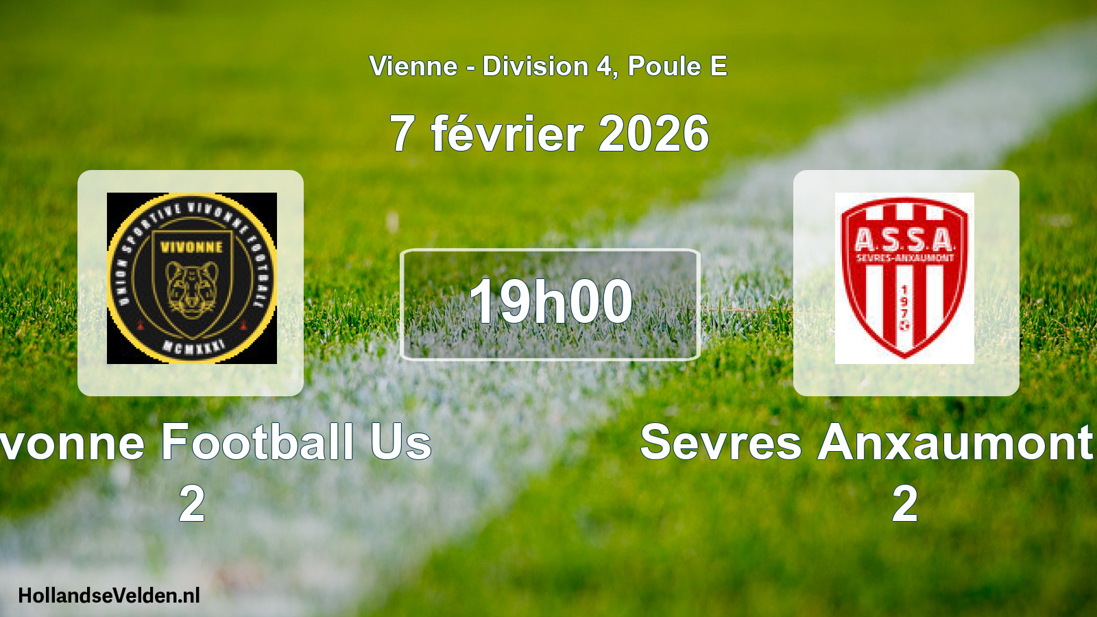 Geplande wedstrijd: Vivonne Football Us 2 - Sevres Anxaumont As 2 (7 février 2026)