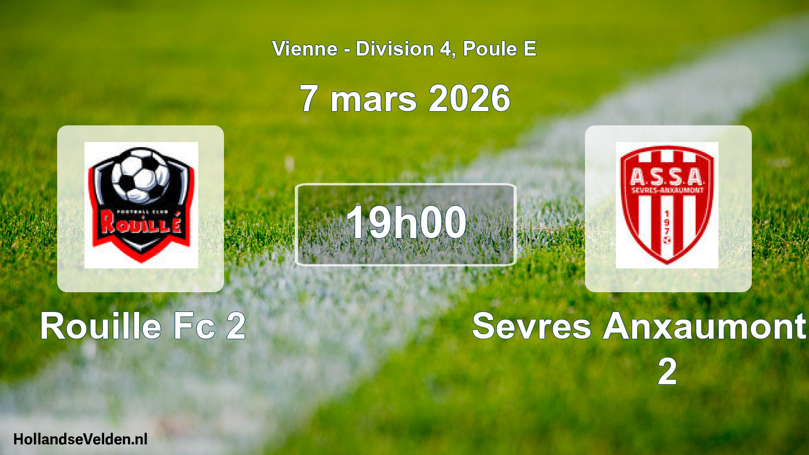 Geplande wedstrijd: Rouille Fc 2 - Sevres Anxaumont As 2 (7 mars 2026)