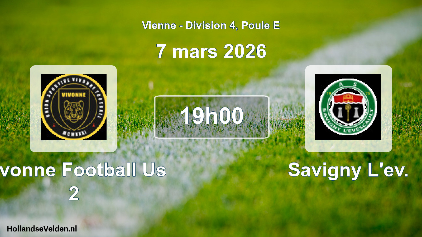 Geplande wedstrijd: Vivonne Football Us 2 - Savigny L'ev. (7 mars 2026)