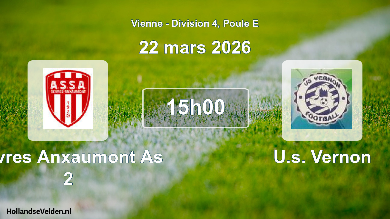 Geplande wedstrijd: Sevres Anxaumont As 2 - U.s. Vernon (22 maart 2026)
