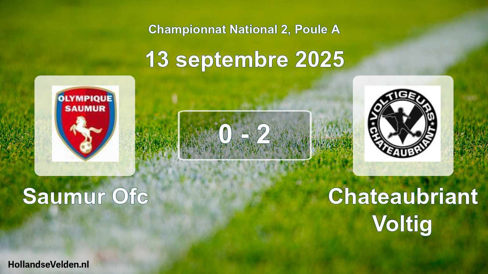 Gespeelde wedstrijd: Saumur Ofc - Chateaubriant Voltig 0 - 2 (13 septembre 2025)