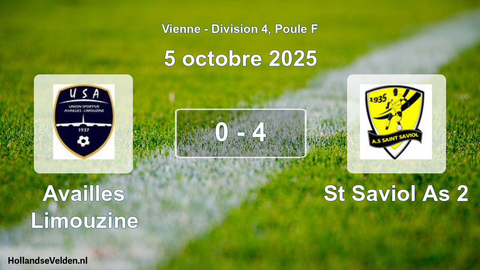 Gespeelde wedstrijd: Availles Limouzine - St Saviol As 2 0 - 4 (5 octobre 2025)