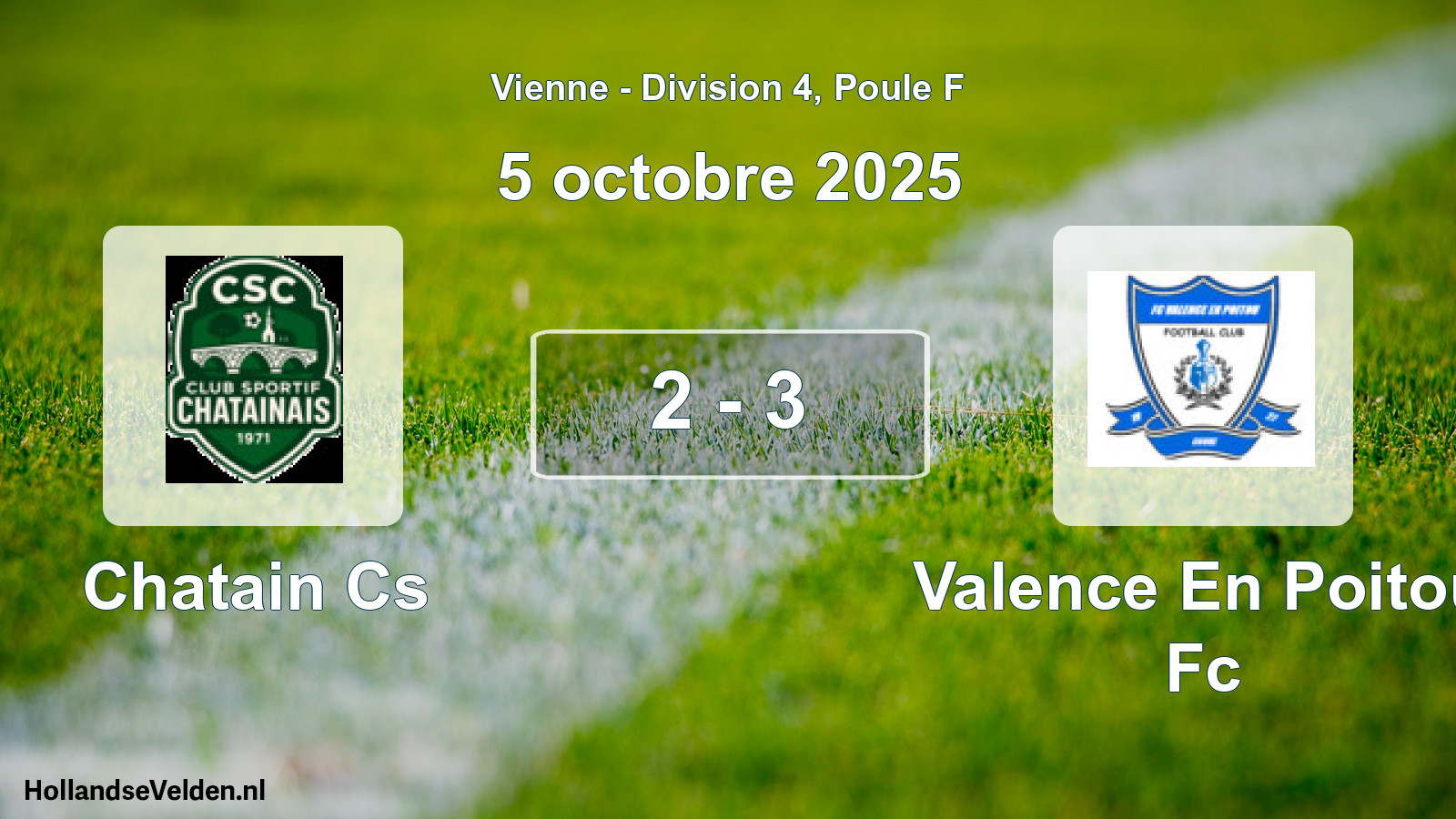Gespeelde wedstrijd: Chatain Cs - Valence En Poitou Fc 2 - 3 (5 octobre 2025)