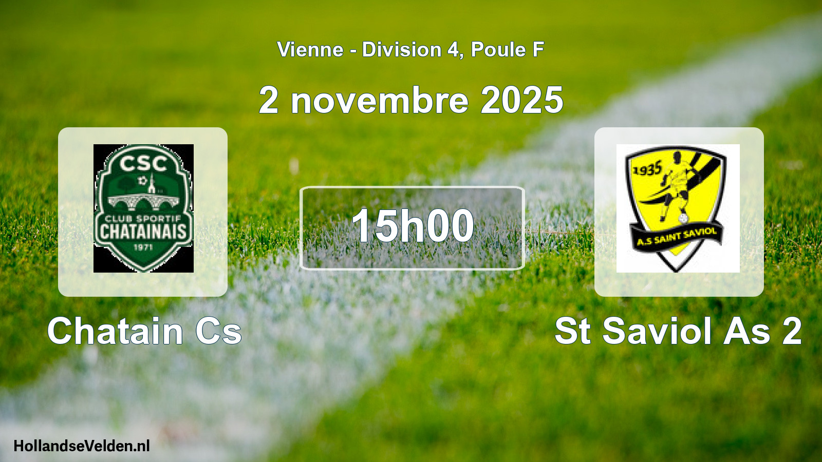 Geplande wedstrijd: Chatain Cs - St Saviol As 2 (2 novembre 2025)