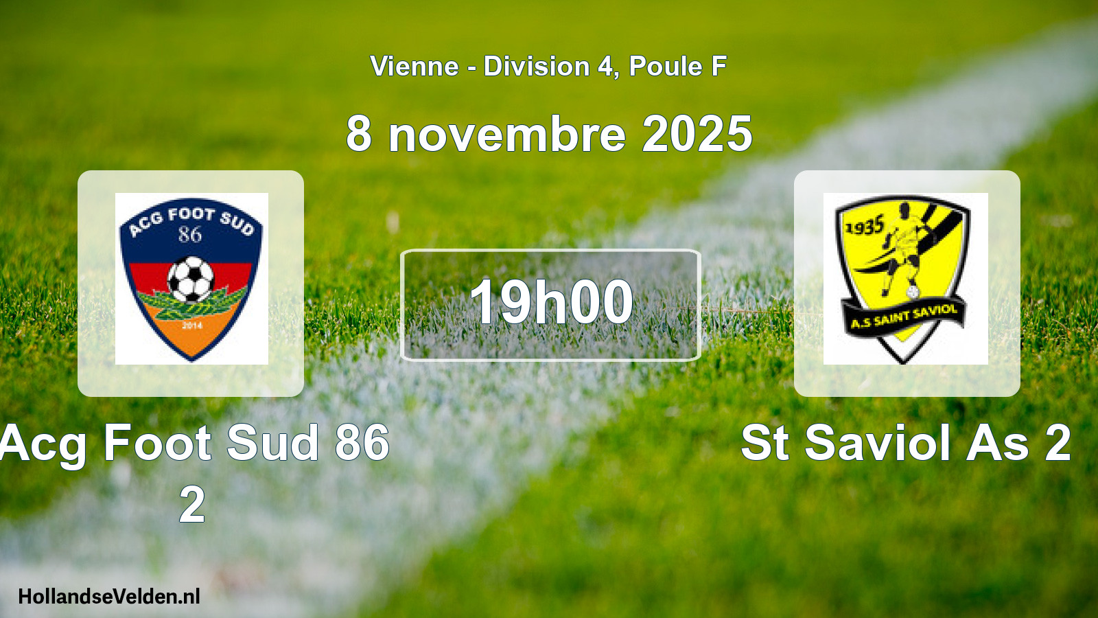 Geplande wedstrijd: Acg Foot Sud 86 2 - St Saviol As 2 (8 novembre 2025)