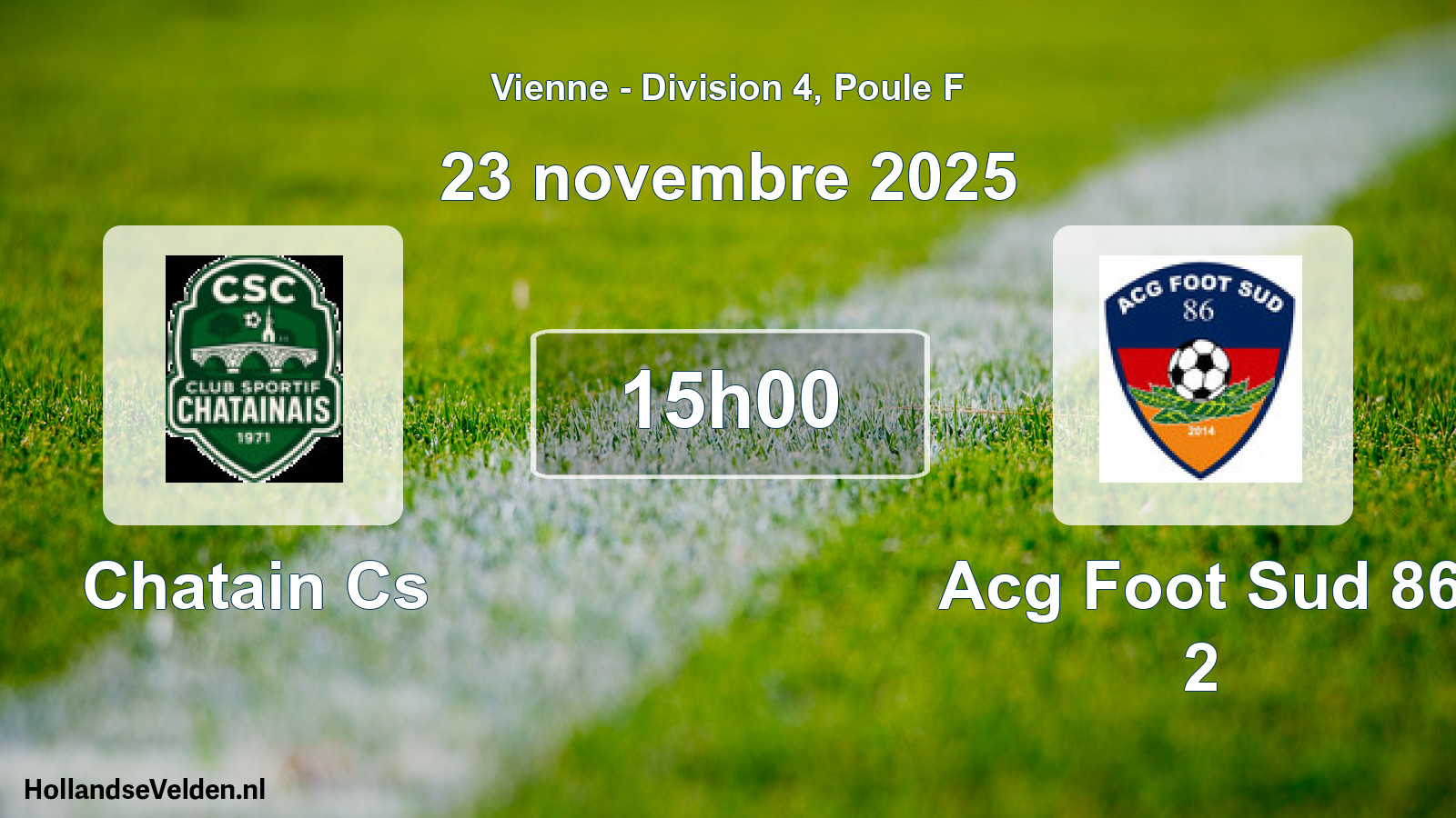 Geplande wedstrijd: Chatain Cs - Acg Foot Sud 86 2 (23 novembre 2025)