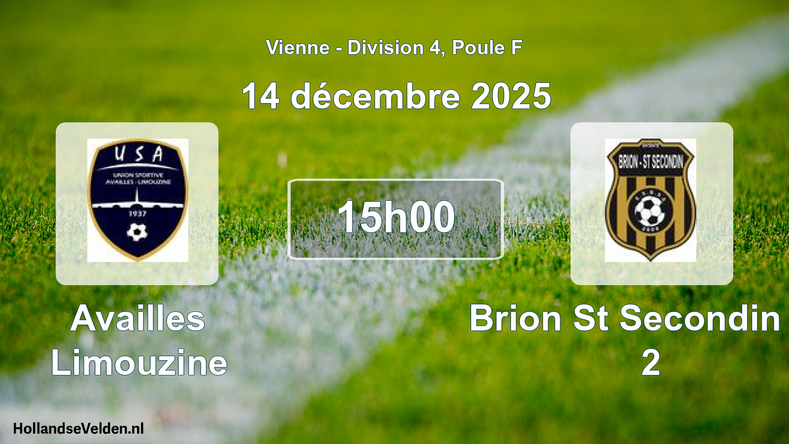 Geplande wedstrijd: Availles Limouzine - Brion St Secondin Es 2 (14 décembre 2025)