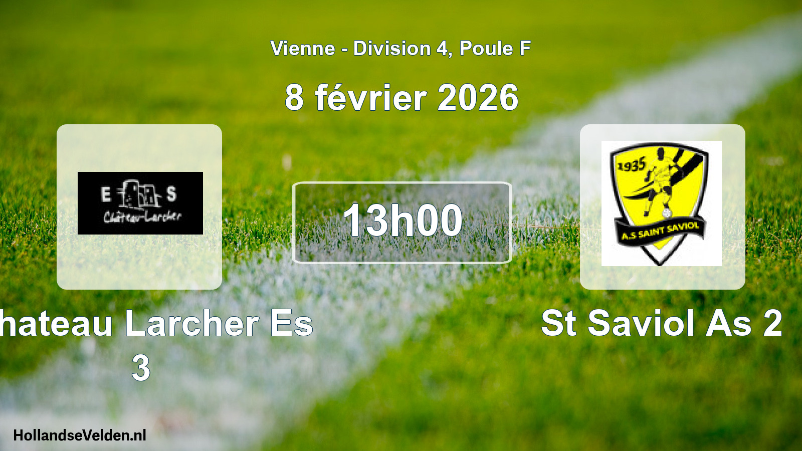 Geplande wedstrijd: Chateau Larcher Es 3 - St Saviol As 2 (8 février 2026)