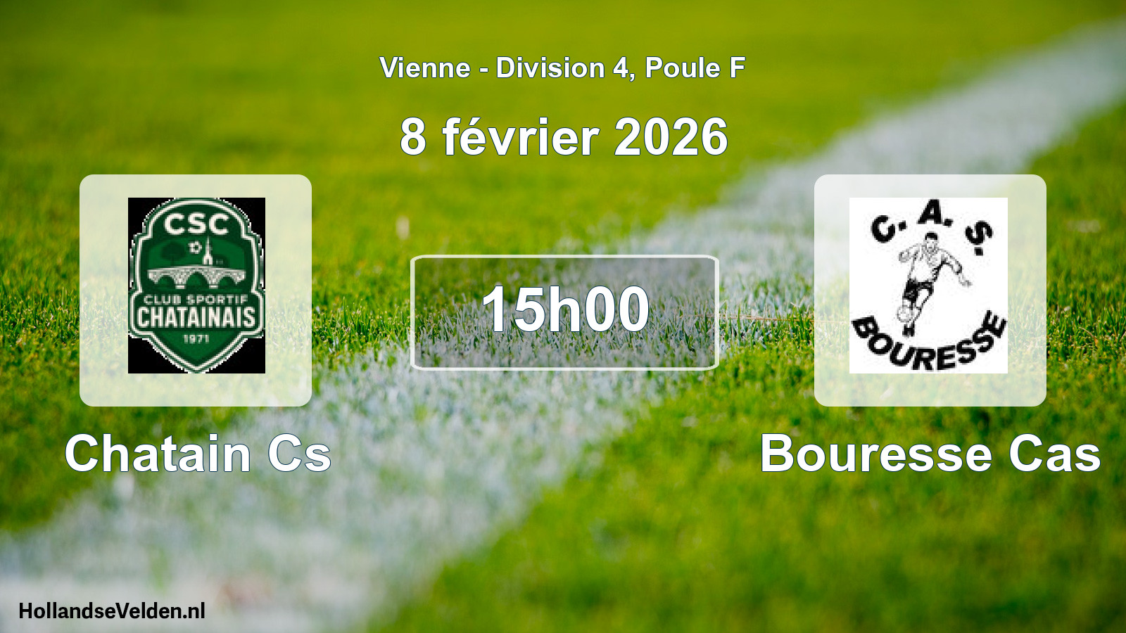 Geplande wedstrijd: Chatain Cs - Bouresse Cas (8 février 2026)