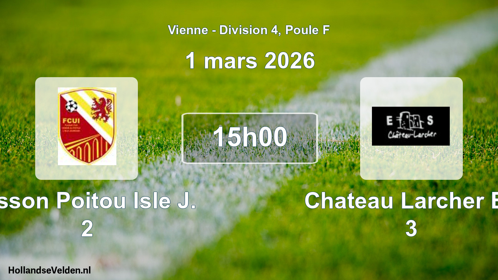 Geplande wedstrijd: Usson Poitou Isle J. 2 - Chateau Larcher Es 3 (1 mars 2026)
