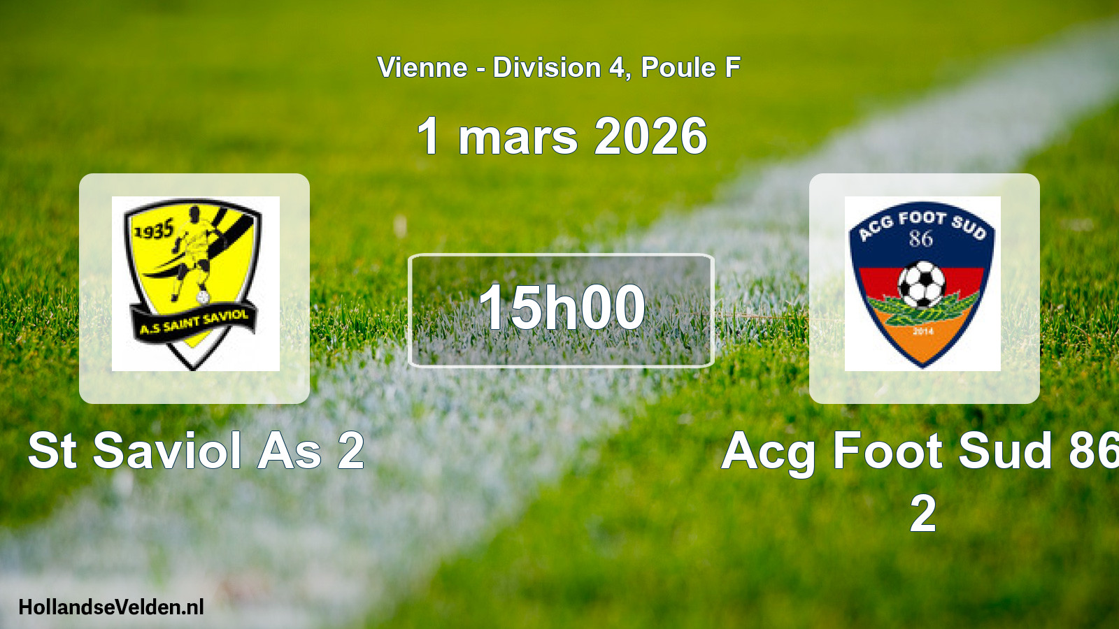 Geplande wedstrijd: St Saviol As 2 - Acg Foot Sud 86 2 (1 mars 2026)