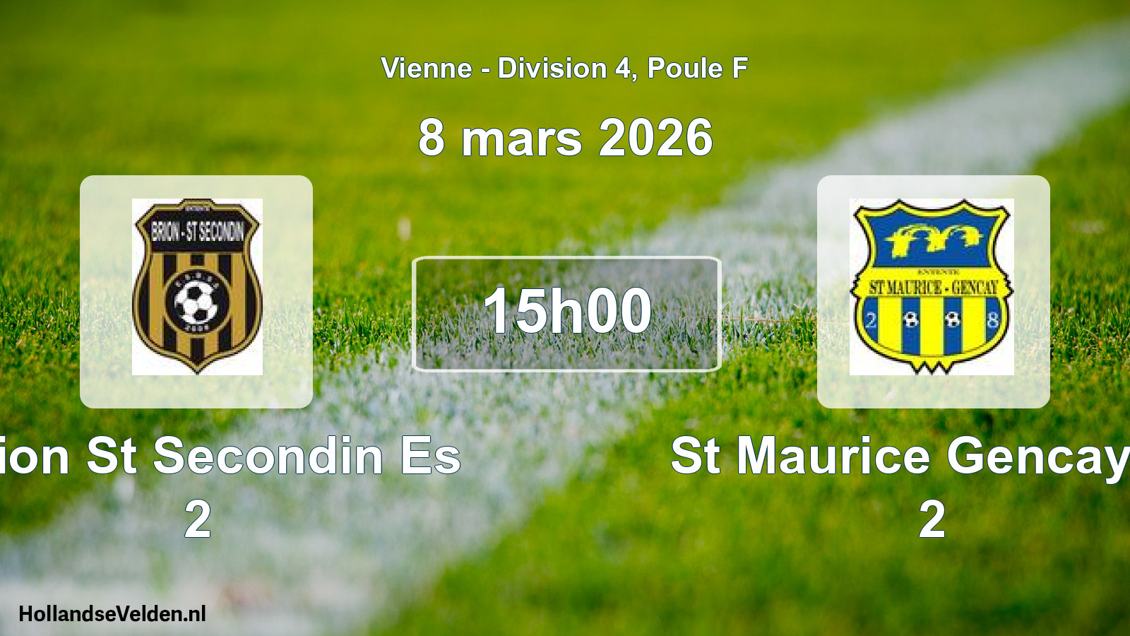 Geplande wedstrijd: Brion St Secondin Es 2 - St Maurice Gencay E. 2 (8 maart 2026)