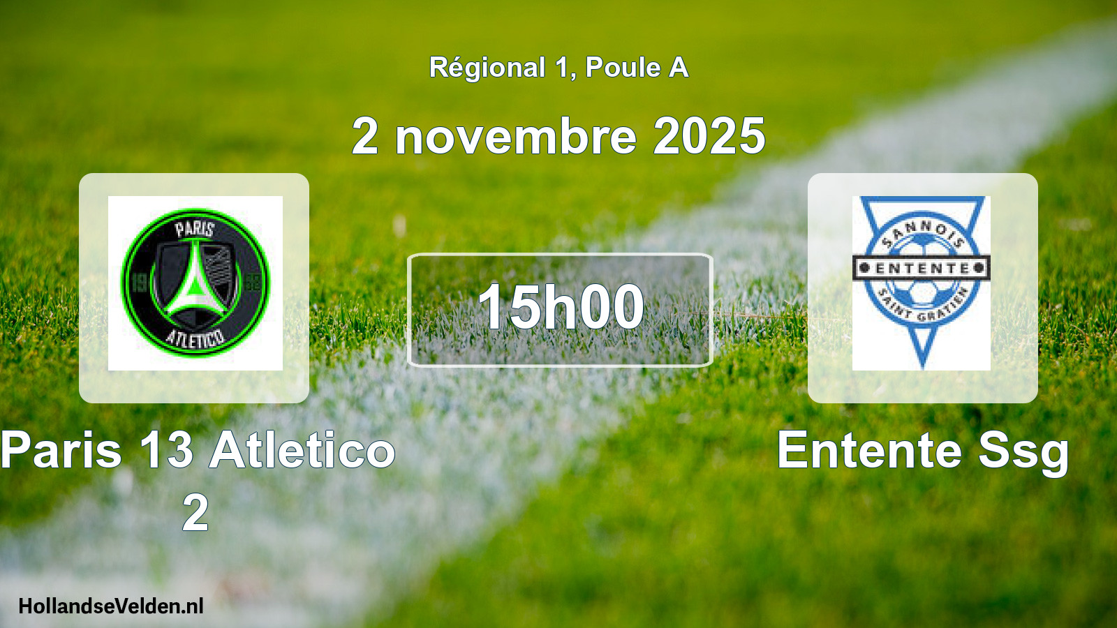 Scheduled Match: Paris 13 Atletico 2 - Entente Ssg (2 November 2025)