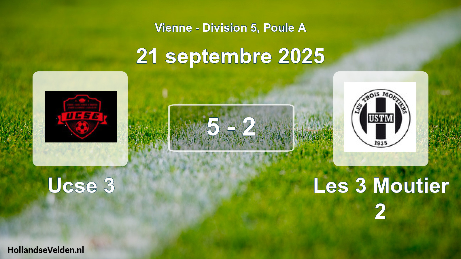 Total number of matches played: Ucse 3 - Les 3 Moutier 2 5 - 2 (21 September 2025)