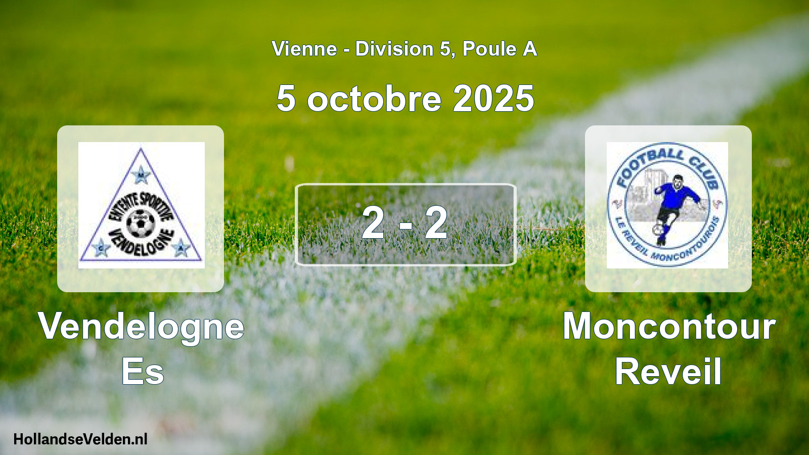 Gespeelde wedstrijd: Vendelogne Es - Moncontour Reveil 2 - 2 (5 octobre 2025)