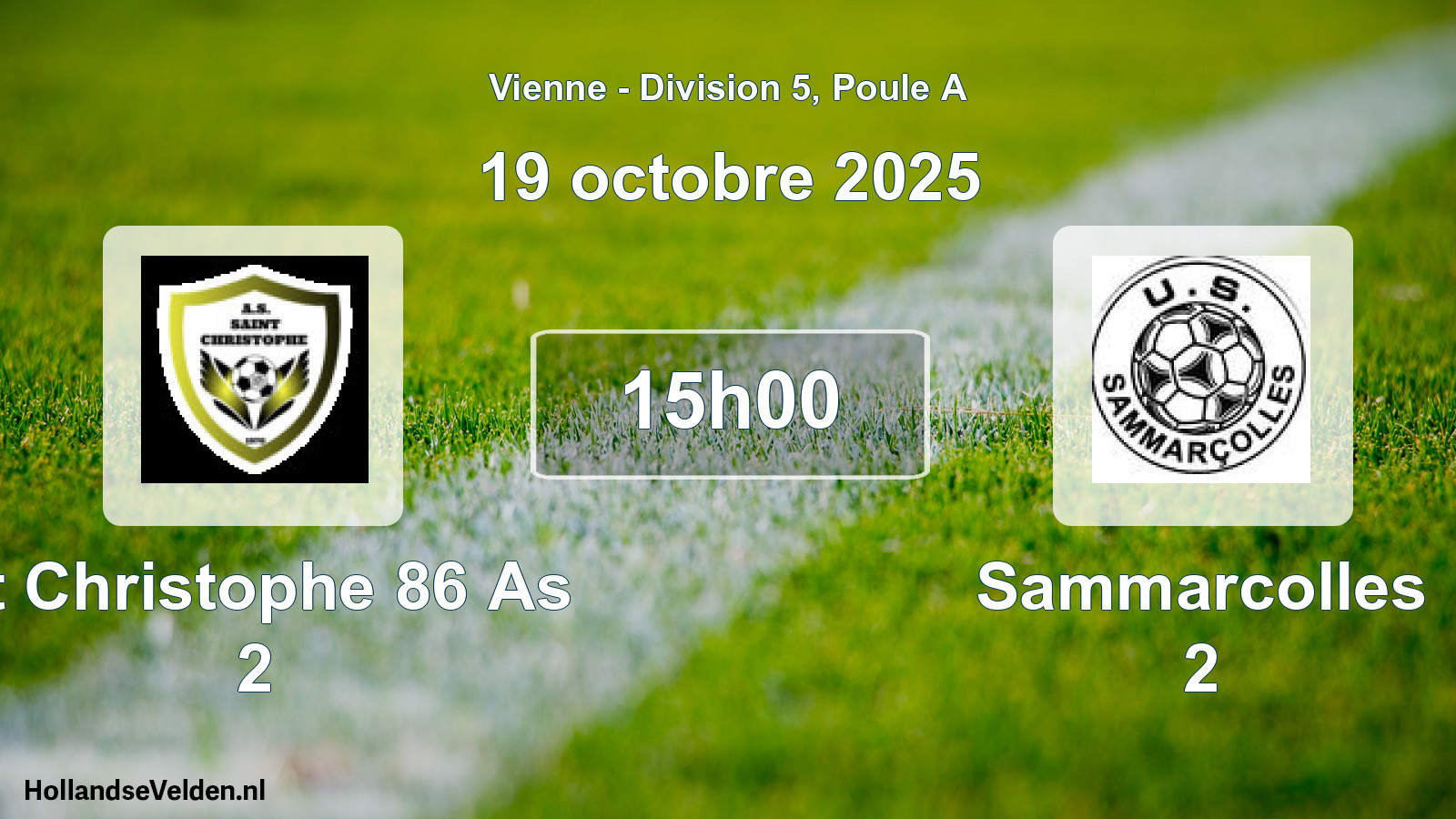Scheduled Match: St Christophe 86 As 2 - Sammarcolles 2 (19 October 2025)