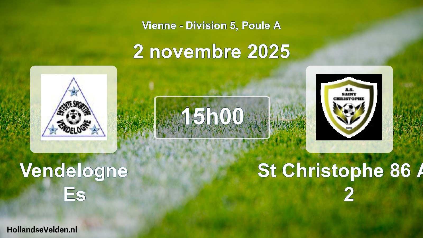 Geplande wedstrijd: Vendelogne Es - St Christophe 86 As 2 (2 novembre 2025)