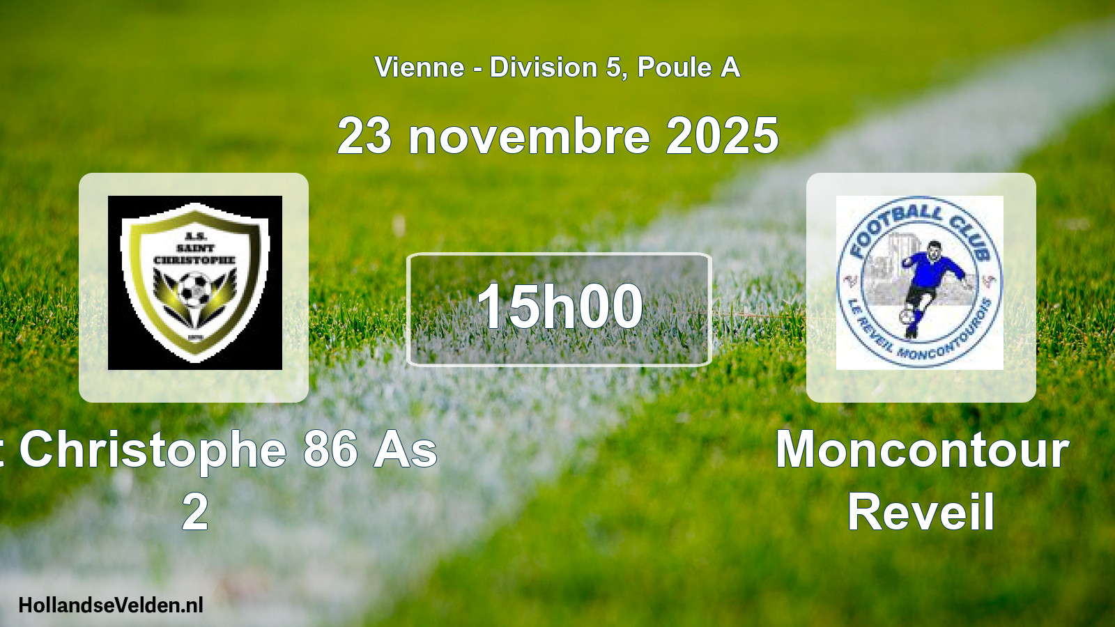 Scheduled Match: St Christophe 86 As 2 - Moncontour Reveil (23 November 2025)