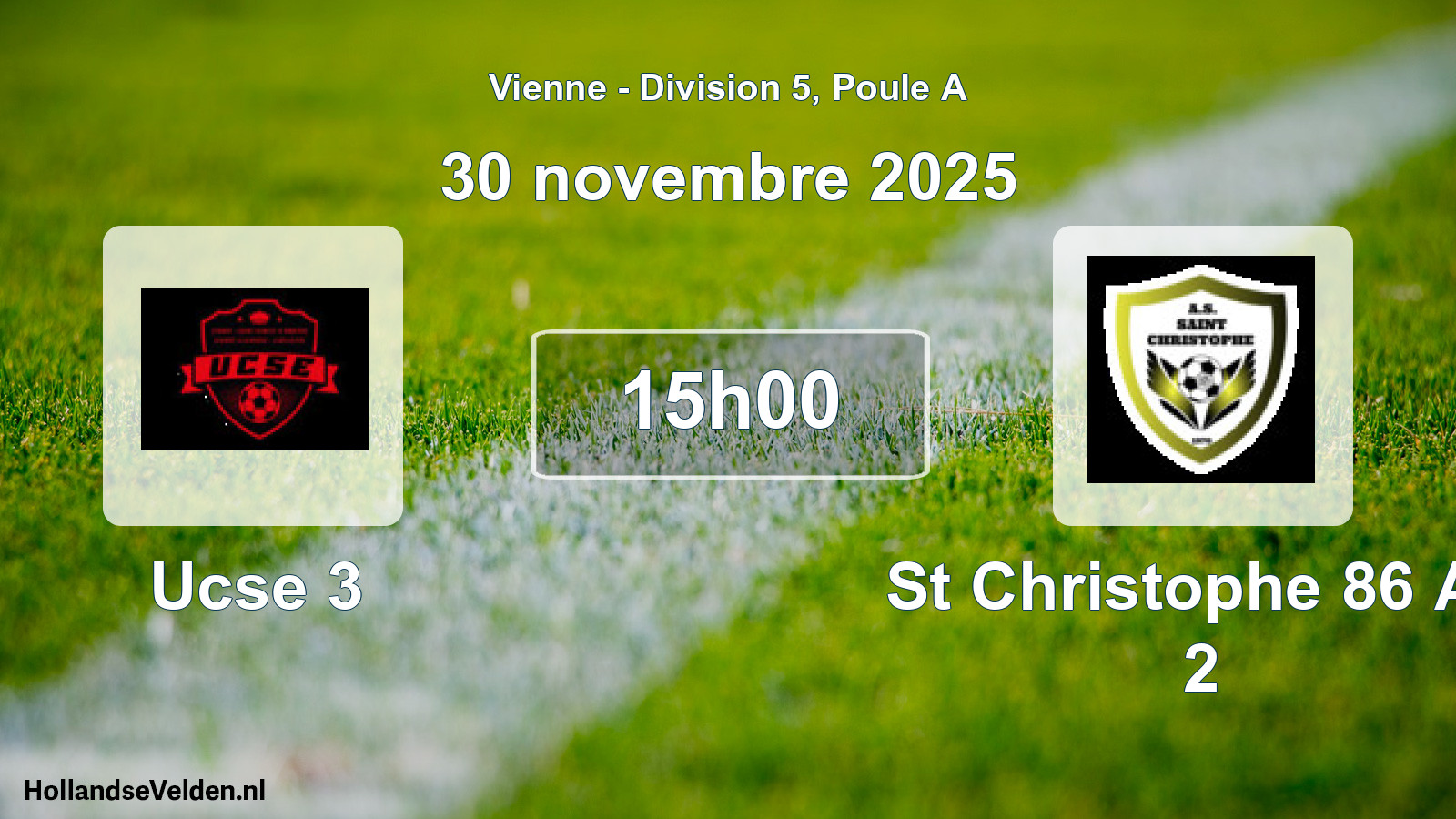 Geplande wedstrijd: Ucse 3 - St Christophe 86 As 2 (30 november 2025)