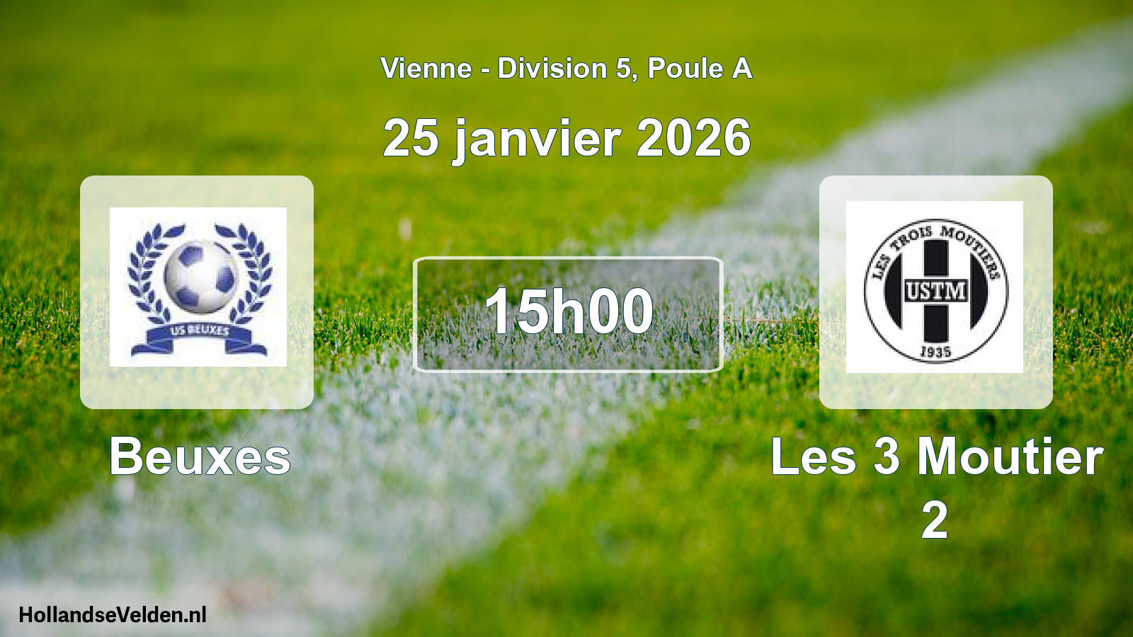 Scheduled Match: Beuxes - Les 3 Moutier 2 (25 January 2026)