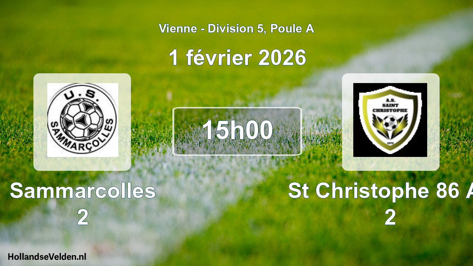 Geplande wedstrijd: Sammarcolles 2 - St Christophe 86 As 2 (1 février 2026)