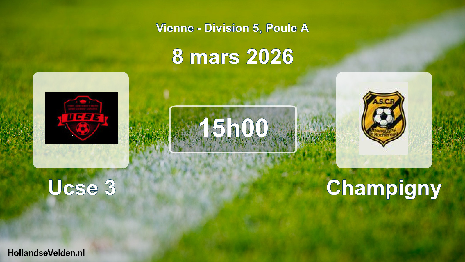 Geplande wedstrijd: Ucse 3 - Champigny (8 mars 2026)