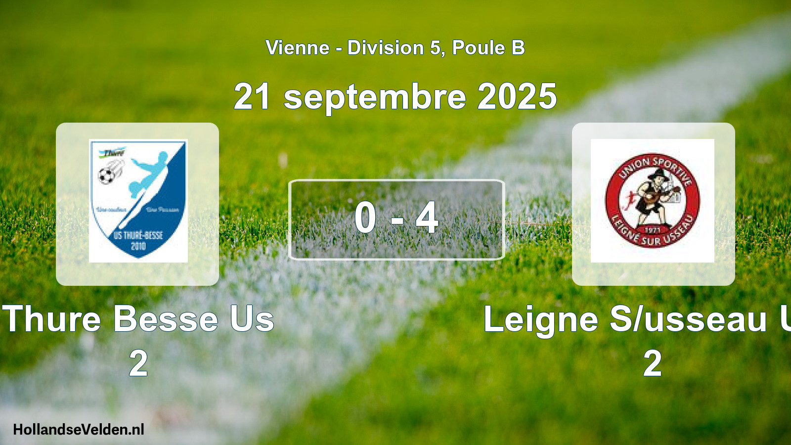 Gespeelde wedstrijd: Thure Besse Us 2 - Leigne S/usseau Us 2 0 - 4 (21 septembre 2025)