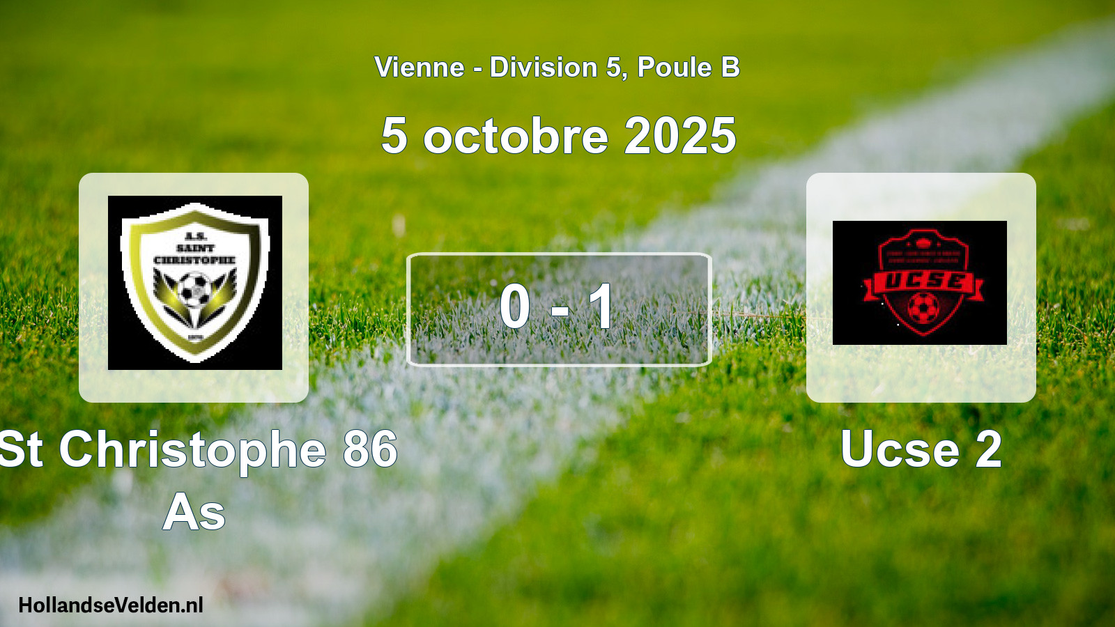Gespeelde wedstrijd: St Christophe 86 As - Ucse 2 0 - 1 (5 octobre 2025)