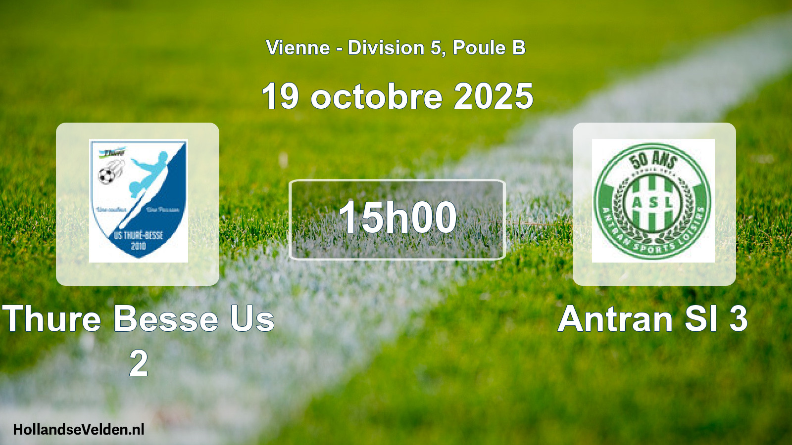 Geplande wedstrijd: Thure Besse Us 2 - Antran Sl 3 (19 octobre 2025)
