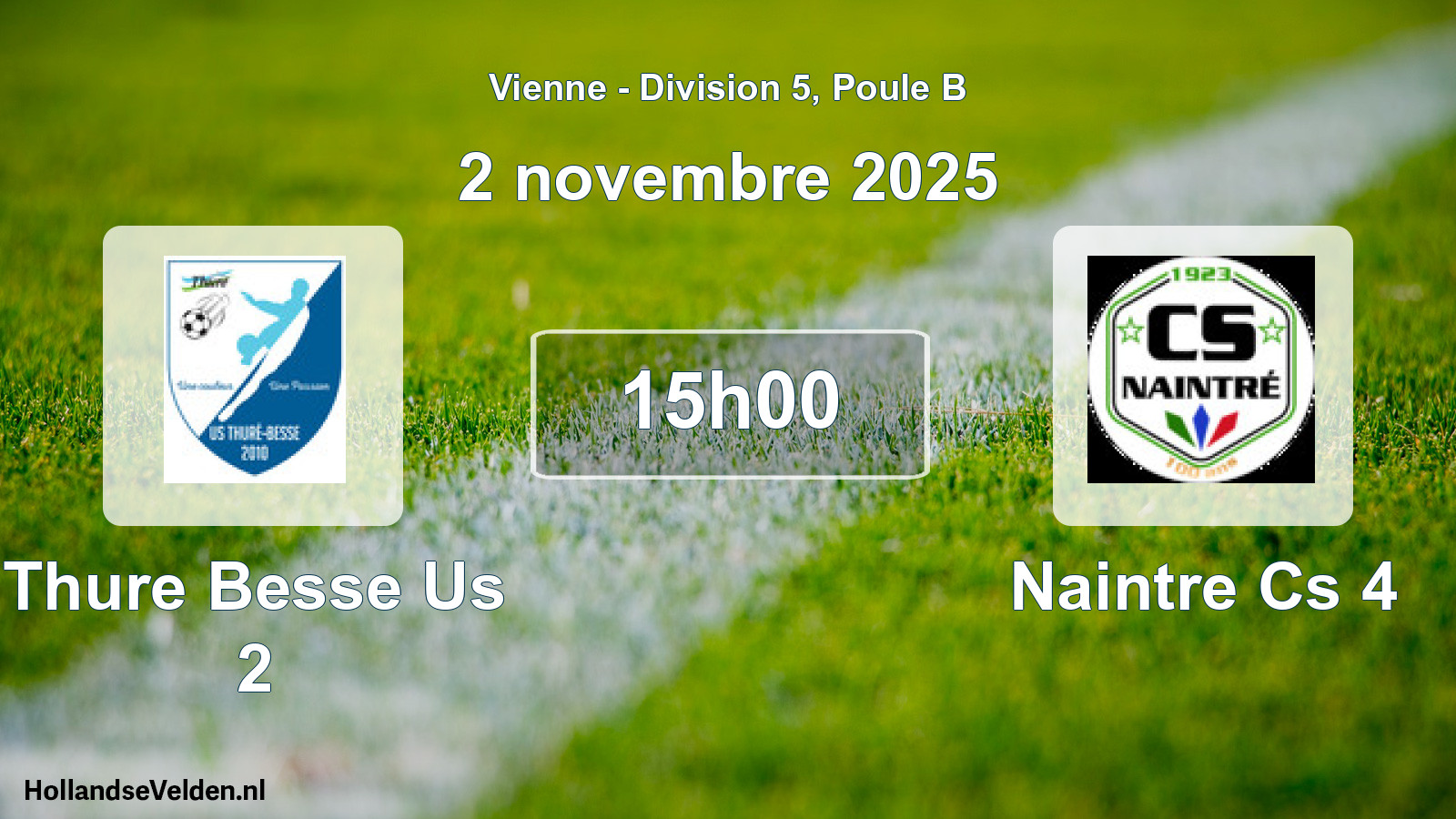 Geplande wedstrijd: Thure Besse Us 2 - Naintre Cs 4 (2 novembre 2025)