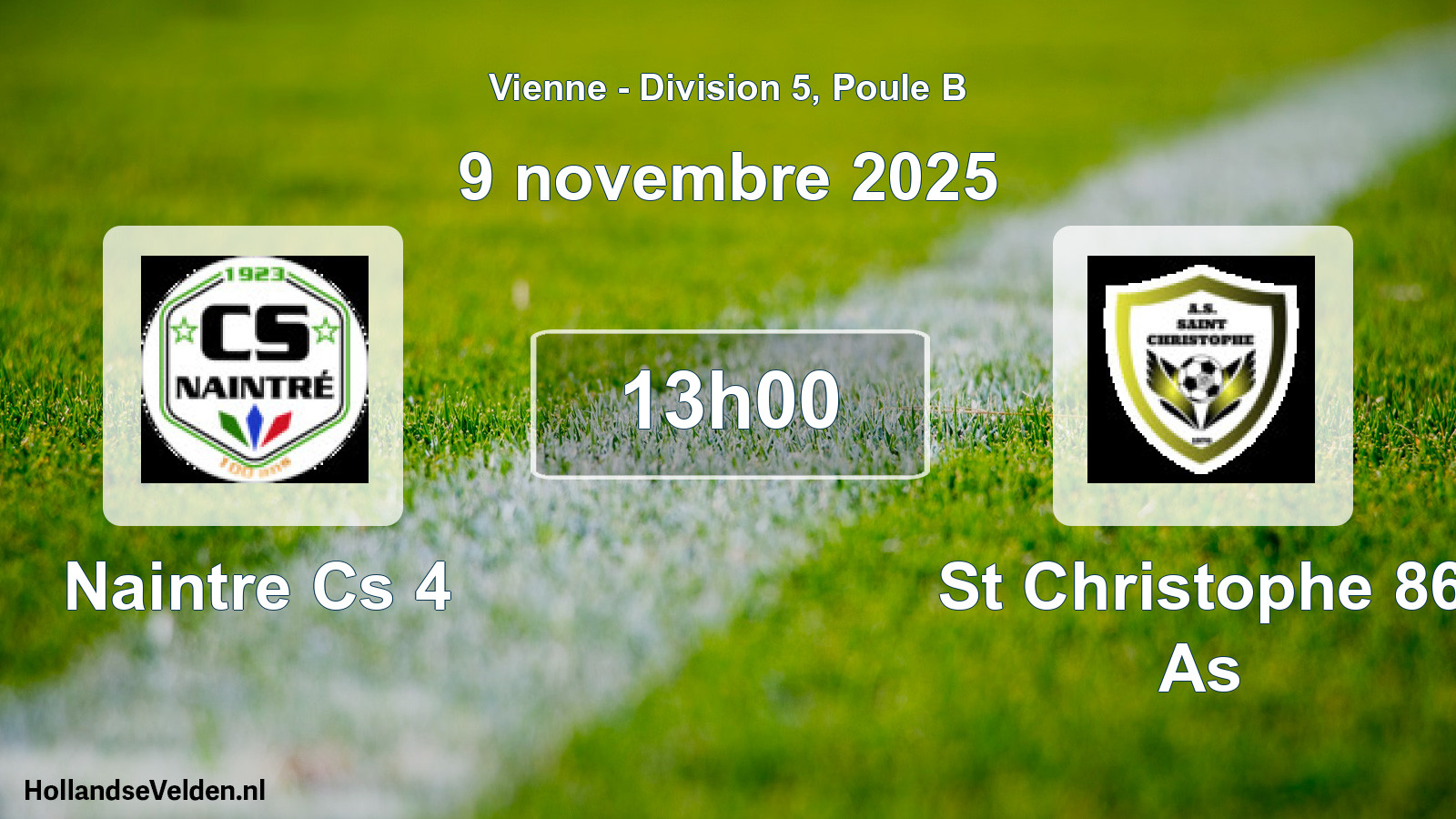 Geplande wedstrijd: Naintre Cs 4 - St Christophe 86 As (9 novembre 2025)