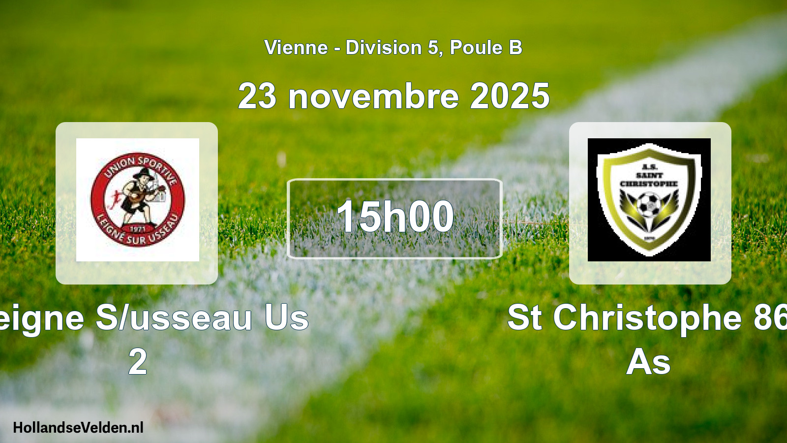 Scheduled Match: Leigne S/usseau Us 2 - St Christophe 86 As (23 November 2025)