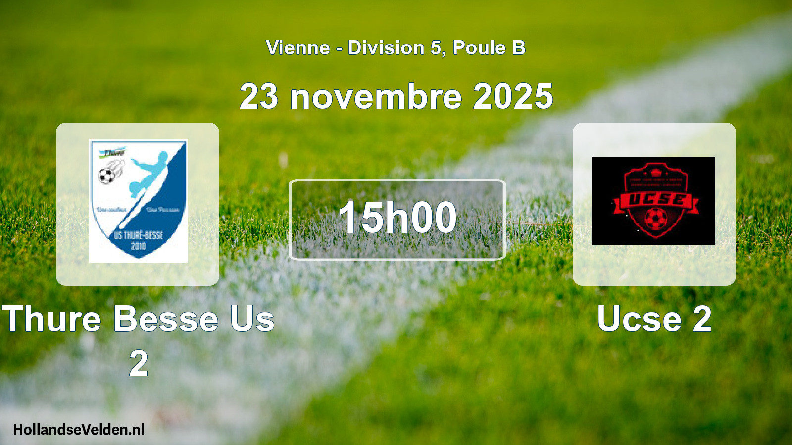 Geplande wedstrijd: Thure Besse Us 2 - Ucse 2 (23 november 2025)