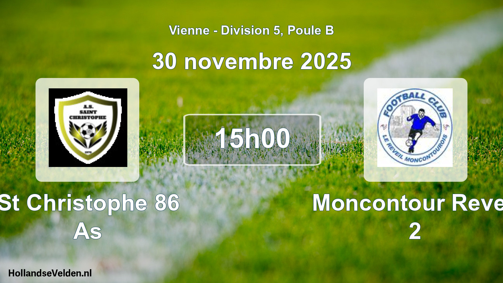 Scheduled Match: St Christophe 86 As - Moncontour Reveil 2 (30 November 2025)